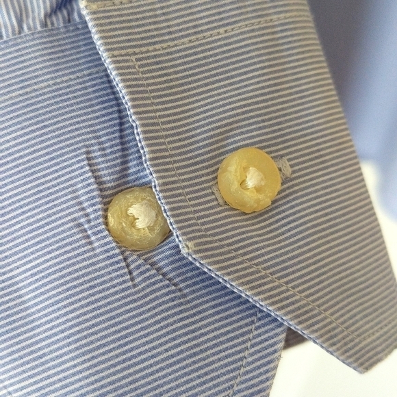 Tommy Bahama Classic Striped Cotton Long Sleeve Button Down Shirt White Blue L - Picture 12 of 15
